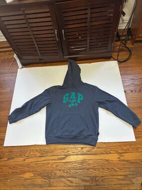 GAP Navy Hoodie with Green Logo